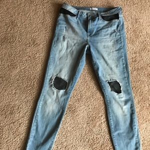 Good American high waisted fishnet jeans